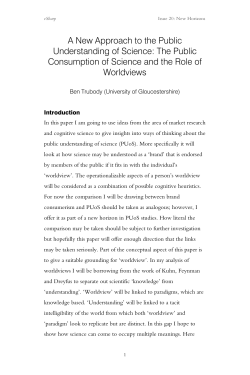 A New Approach to the Public Understanding of Science: The Public