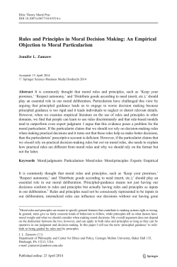Rules and Principles in Moral Decision Making: An - U