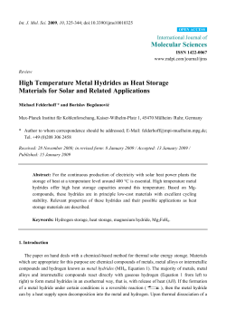 High Temperature Metal Hydrides as Heat Storage