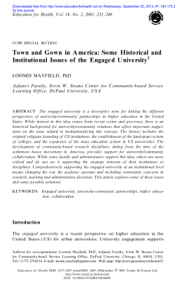 Town and Gown in America: Some Historical and Institutional Issues