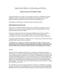 Anglo-Saxon Studies in Archaeology and History