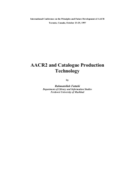 AACR2 and Catalogue Production Technology