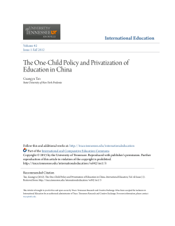 The One-Child Policy and Privatization of Education in China