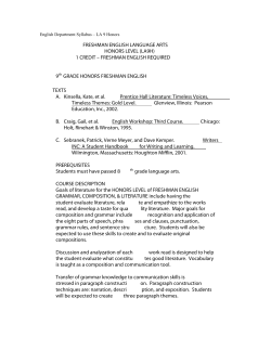 English Department Syllabus