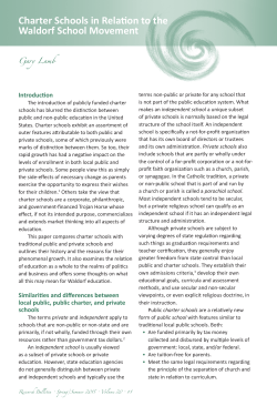Charter Schools and the Waldorf School Movement