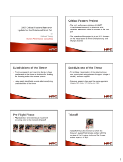 Critical Factors in the Shot Put