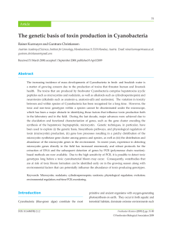 The genetic basis of toxin production in Cyanobacteria
