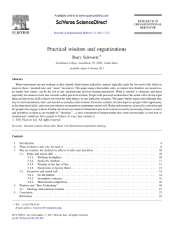 Practical wisdom and organizations