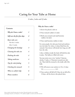 Caring for Your Tube at Home