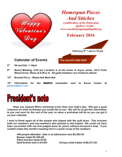 Homespun Pieces And Stitches - Homespun Quilters` Guild Join Us!