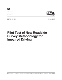 Pilot Test of New Roadside Survey Methodology for