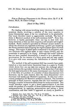 Note on Exchange Phenomena in the Thomas Atom