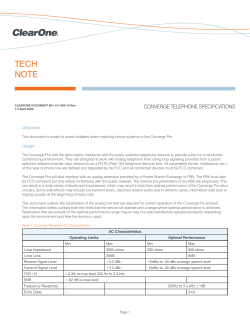 CONVERGE Telephone Specifications