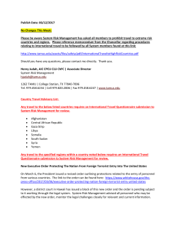 Publish Date: 05/22/2017 No Changes This Week: Please be aware