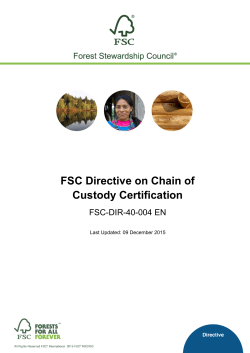 FSC Directive on Chain of Custody Certification