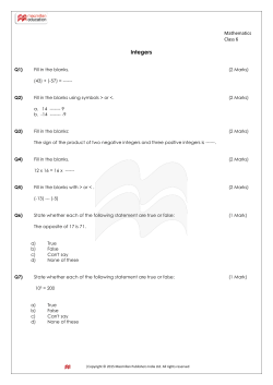 Integers - MoreMaths