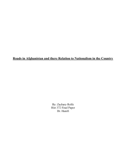 Roads in Afghanistan and there Relation to Nationalism in the Country