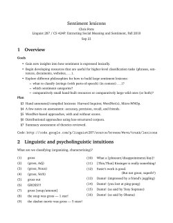 Sentiment lexicons - Stanford University