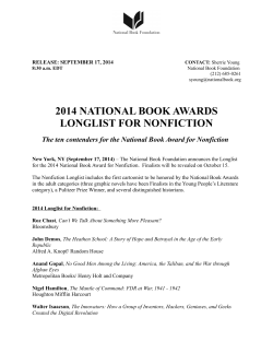 2014 National Book Awards Longlist For Nonfiction
