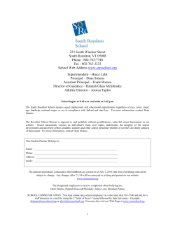 Elementary Handbook - South Royalton School