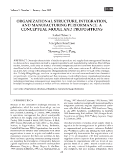 organizational structure, integration, and manufacturing performance