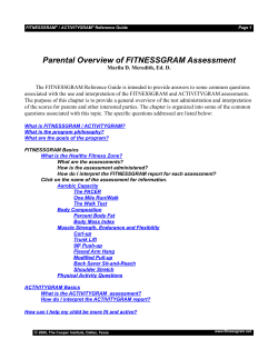 Parental Overview of FITNESSGRAM Assessment