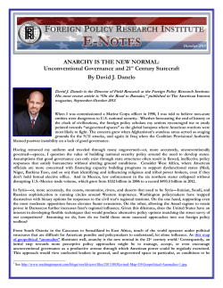 Anarchy is the New Normal - Foreign Policy Research Institute