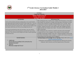 3 Grade Literacy Curriculum Guide Module 1 2014-2015