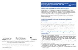 Information For Patients Receiving Radiation