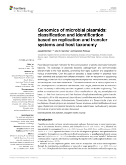Genomics of microbial plasmids - Asociaci&oacute;n de Microbiolog&iacute;a y Salud