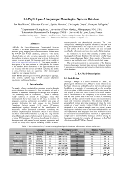 LAPSyD: Lyon-Albuquerque Phonological Systems