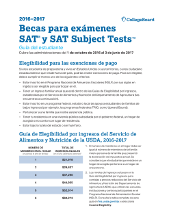 Becas para ex&aacute;menes SAT y SAT Subject Tests