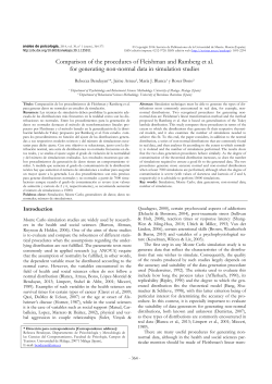 Comparaci&oacute;n de los procedimientos de Fleishman y Ramberg et al