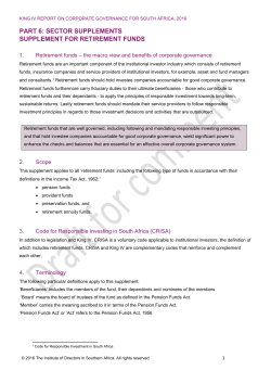 PART 6: SECTOR SUPPLEMENTS SUPPLEMENT FOR