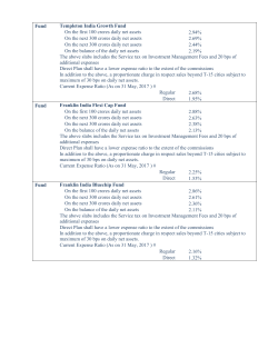 Information on Expense Ratios