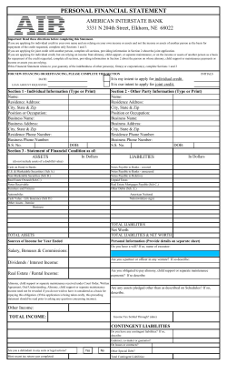 personal financial statement