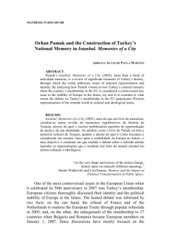 Orhan Pamuk and the Construction of Turkey`s National Memory in