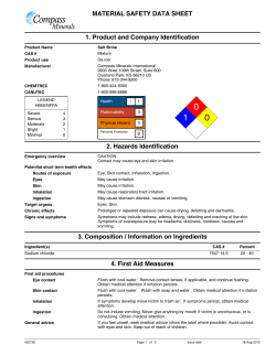 MATERIAL SAFETY DATA SHEET 1. Product and Company