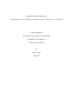 Cultural Identity in Carson McCullers` Southern Gothic Novel The