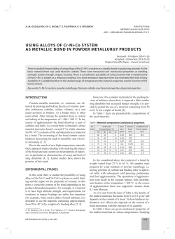 USING ALLOYS OF Cr-Ni-Co SYSTEM AS METALLIC BOND IN