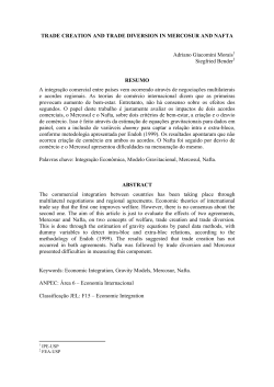 TRADE CREATION AND TRADE DIVERSION IN
