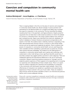 Coercion and compulsion in community mental