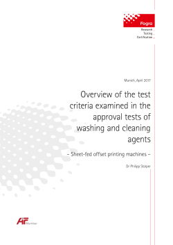 Overview of the test criteria examined in the approval tests