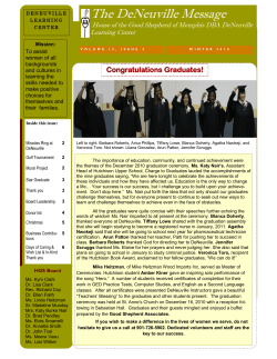The DeNeuville Message - DeNeuville Learning Center