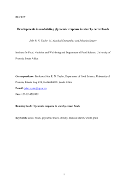 Developments in modulating glycaemic response in starchy cereal