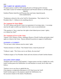 13.3 THE TARIFF OF ABOMINATIONS *Congress passes a tariff in
