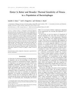 Hotter Is Better and Broader: Thermal Sensitivity of Fitness in a