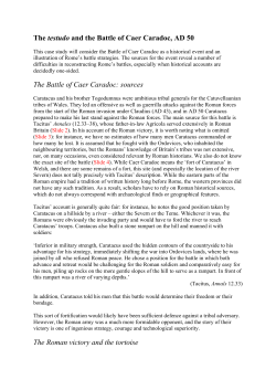 The testudo and the Battle of Caer Caradoc, AD 50