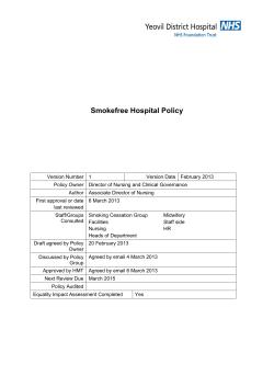 Smokefree Hospital Policy - Yeovil District Hospital