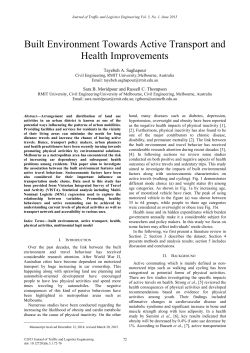 Built Environment Towards Active Transport and Health Improvements